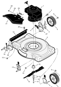 Mower Housing Assembly Diagram and Parts List for 220012X92A 2005 Briggs and Stratton Lawn Mower